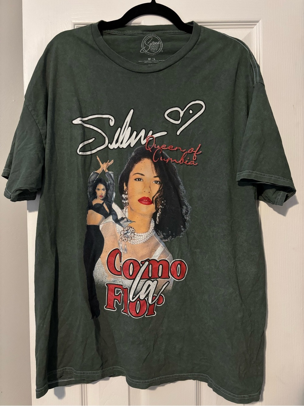 Forever 21 Olive Green Selena Graphic Short Sleeve Tee